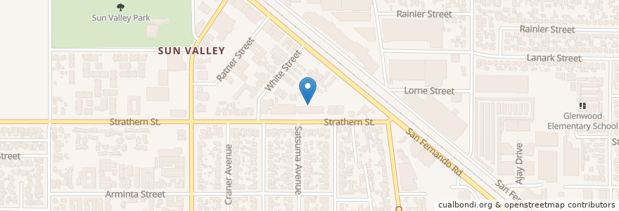 Mapa de ubicacion de Roscoe Elementary School en アメリカ合衆国, カリフォルニア州, Los Angeles County, ロサンゼルス.