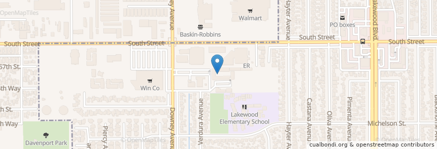 Mapa de ubicacion de Saint Pancratius School en ایالات متحده آمریکا, کالیفرنیا, Los Angeles County, Lakewood.