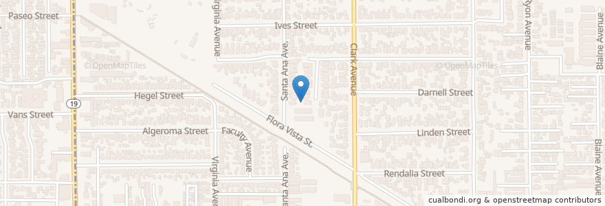 Mapa de ubicacion de Seventh Day Adventist School en United States, California, Los Angeles County, Bellflower.