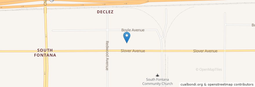 Mapa de ubicacion de Slover School en Verenigde Staten, Californië, San Bernardino County, Fontana.