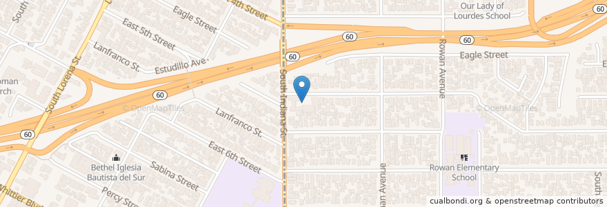 Mapa de ubicacion de Spanish American Baptist Seminary en United States, California, Los Angeles County.