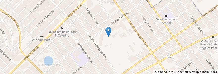 Mapa de ubicacion de University Senior High School en 미국, 캘리포니아주, Los Angeles County, 로스앤젤레스.