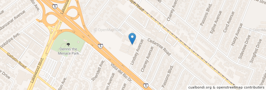 Mapa de ubicacion de Unsworth Elementary School en アメリカ合衆国, カリフォルニア州, Los Angeles County.