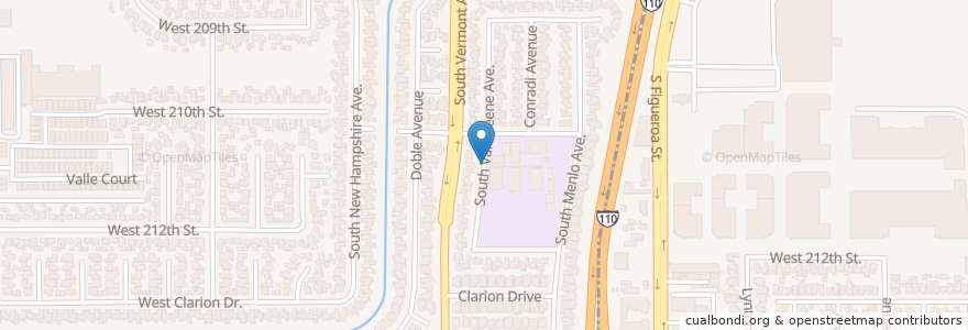 Mapa de ubicacion de Van Deene Elementary School en Estados Unidos Da América, Califórnia, Los Angeles County.