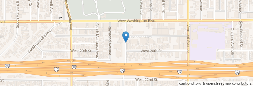 Mapa de ubicacion de Washington Boulevard School en Estados Unidos Da América, Califórnia, Los Angeles County, Los Angeles.