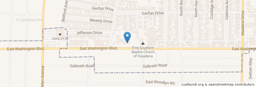 Mapa de ubicacion de Webster Elementary School en アメリカ合衆国, カリフォルニア州, Los Angeles County.
