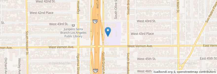 Mapa de ubicacion de West Vernon Elementary School en Stati Uniti D'America, California, Los Angeles County, Los Angeles.