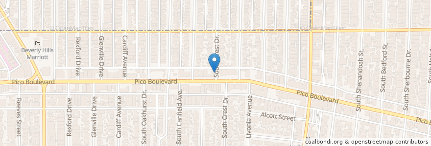Mapa de ubicacion de Yeshiva University en Amerika Syarikat, California, Los Angeles County, Los Angeles.