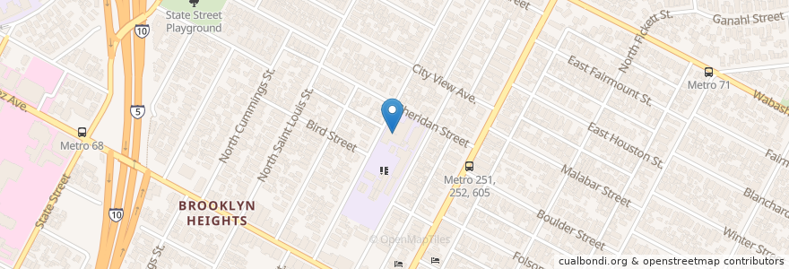 Mapa de ubicacion de Sheridan Street Elementary School en United States, California, Los Angeles County, Los Angeles.