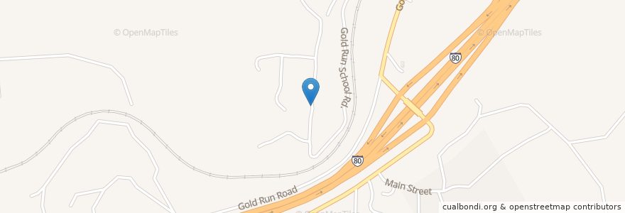 Mapa de ubicacion de Gold Run School en United States, California, Placer County.
