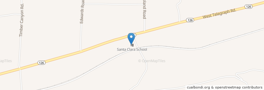 Mapa de ubicacion de Santa Clara School en États-Unis D'Amérique, Californie, Ventura County.
