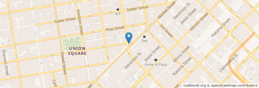 Mapa de ubicacion de Lotta's Fountain en United States, California, San Francisco, San Francisco.