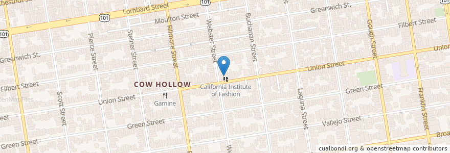 Mapa de ubicacion de California Institute of Fashion en États-Unis D'Amérique, Californie, San Francisco, San Francisco.