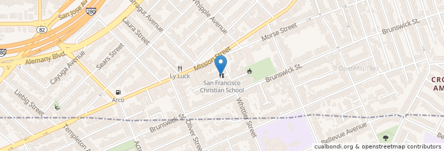 Mapa de ubicacion de San Francisco Christian School en アメリカ合衆国, カリフォルニア州, サンフランシスコ, San Francisco.