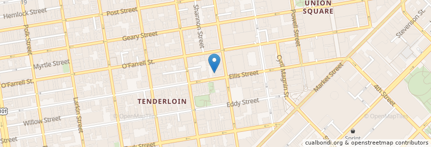 Mapa de ubicacion de Glide Memorial United Methodist Church en Amerika Syarikat, California, San Francisco, San Francisco.