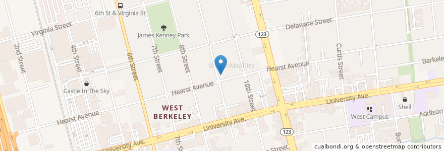 Mapa de ubicacion de Church of the Good Shepherd en Estados Unidos De América, California, Condado De Alameda, Berkeley.