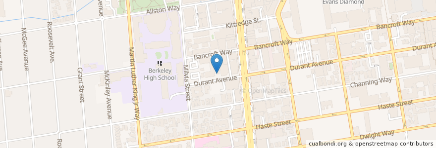 Mapa de ubicacion de New College Berkeley en الولايات المتّحدة الأمريكيّة, كاليفورنيا, مقاطعة ألاميدا (كاليفورنيا), Berkeley.