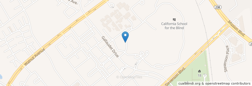 Mapa de ubicacion de California School for the Deaf en Estados Unidos Da América, Califórnia, Condado De Alameda, Fremont.