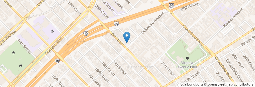 Mapa de ubicacion de Delaware Avenue Seventh Day Adventist Church en United States, California, Los Angeles County.