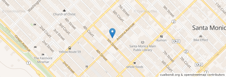 Mapa de ubicacion de First Church of Christ Scientist en Estados Unidos De América, California, Los Angeles County.