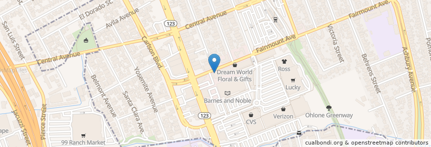 Mapa de ubicacion de Fairmount Station El Cerrito Post Office en 美利坚合众国/美利堅合眾國, 加利福尼亚州/加利福尼亞州, Contra Costa County, El Cerrito.