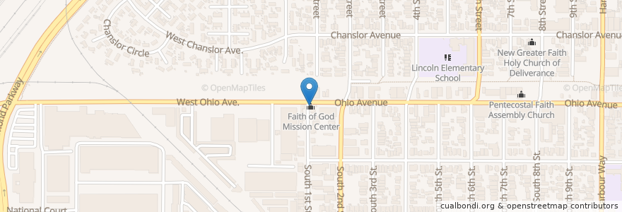 Mapa de ubicacion de Faith of God Mission Center en Vereinigte Staaten Von Amerika, Kalifornien, Contra Costa County, Richmond.