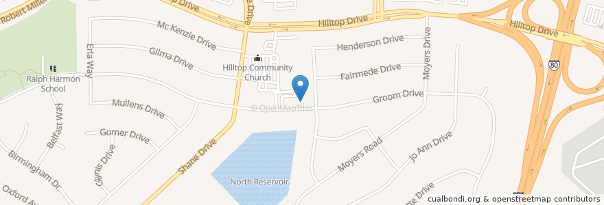 Mapa de ubicacion de Hilltop Gospel Church en Verenigde Staten, Californië, Contra Costa County, Richmond.