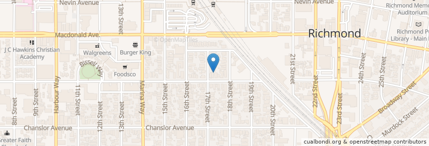 Mapa de ubicacion de Pentecostal Church of God en 미국, 캘리포니아주, Contra Costa County, Richmond.