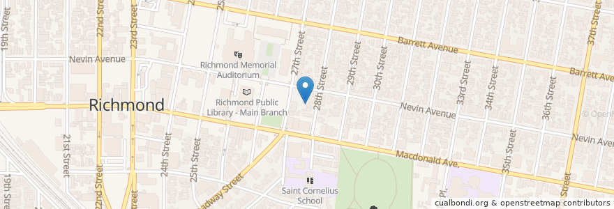Mapa de ubicacion de Unity Church of Richmond en Estados Unidos Da América, Califórnia, Contra Costa County, Richmond.