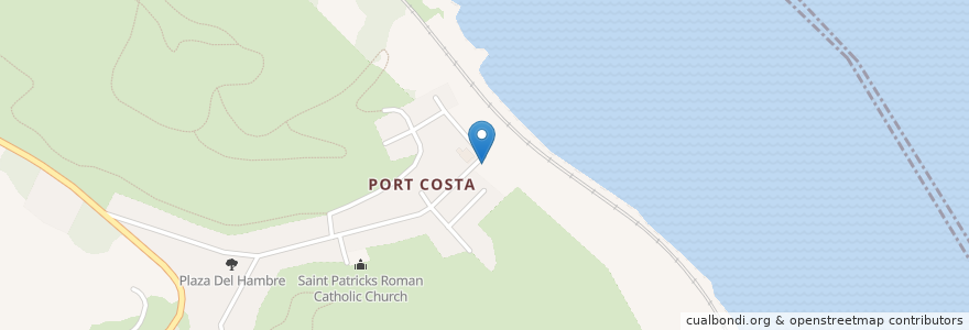 Mapa de ubicacion de Port Costa Post Office en アメリカ合衆国, カリフォルニア州, Contra Costa County.