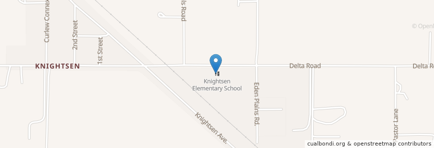 Mapa de ubicacion de Knightsen Elementary School en ایالات متحده آمریکا, کالیفرنیا, Contra Costa County.