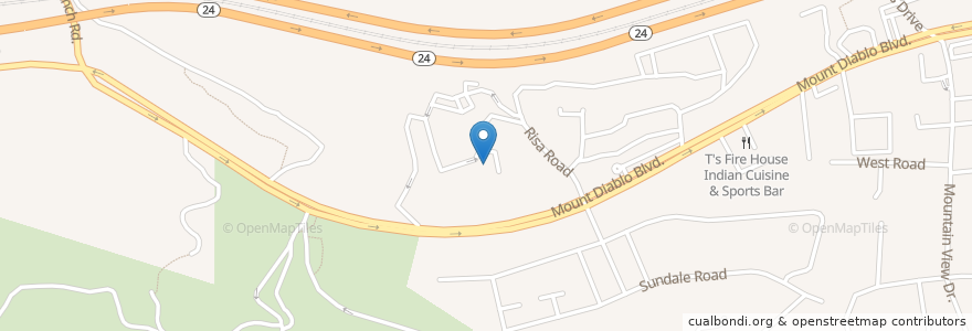 Mapa de ubicacion de Temple Isaiah High School en États-Unis D'Amérique, Californie, Contra Costa County, Lafayette.
