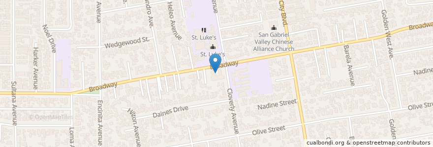 Mapa de ubicacion de Community of Christ en Amerika Syarikat, California, Los Angeles County, Temple City.