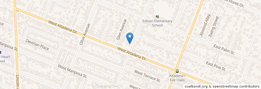 Mapa de ubicacion de Christ the Shepherd Lutheran Church en Amerika Birleşik Devletleri, Kaliforniya, Los Angeles County.