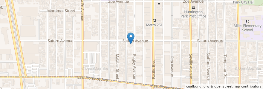 Mapa de ubicacion de Saint Clements Episcopal Church en 미국, 캘리포니아주, Los Angeles County, Huntington Park.