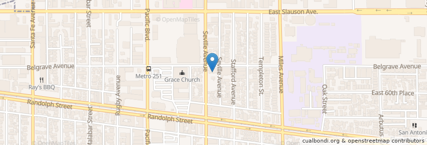 Mapa de ubicacion de Saint Marthas Catholic Church en Verenigde Staten, Californië, Los Angeles County, Huntington Park.