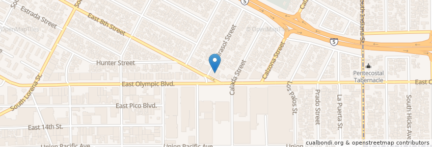 Mapa de ubicacion de Lugo Station Los Angeles Post Office en 미국, 캘리포니아주, Los Angeles County, 로스앤젤레스.