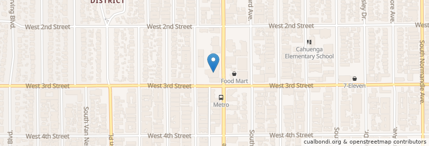 Mapa de ubicacion de Oakwood/Nat King Cole Post Office en United States, California, Los Angeles County, Los Angeles.
