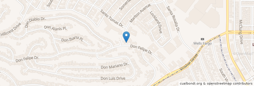Mapa de ubicacion de Saint Bernadette Catholic Church en 미국, 캘리포니아주, Los Angeles County, 로스앤젤레스.