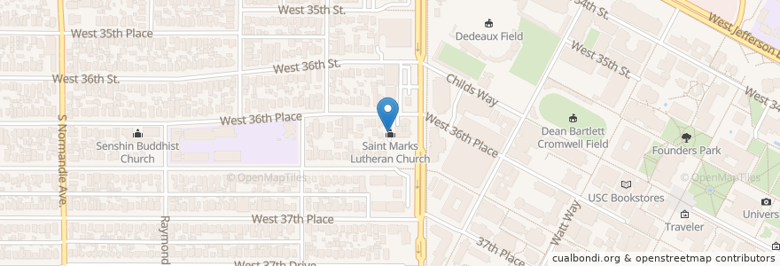 Mapa de ubicacion de Saint Marks Lutheran Church en ایالات متحده آمریکا, کالیفرنیا, Los Angeles County, لوس آنجلس.
