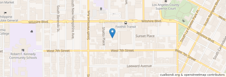 Mapa de ubicacion de Southwestern University School of Law en 美利坚合众国/美利堅合眾國, 加利福尼亚州/加利福尼亞州, 洛杉矶县, 洛杉矶.