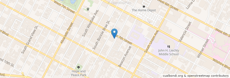 Mapa de ubicacion de Foy Station Los Angeles Post Office en 미국, 캘리포니아주, Los Angeles County, 로스앤젤레스.