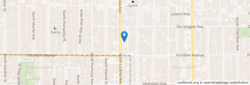 Mapa de ubicacion de American Academy of Dramatic Arts en アメリカ合衆国, カリフォルニア州, Los Angeles County, ロサンゼルス.
