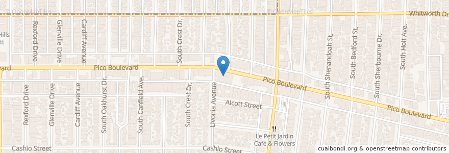 Mapa de ubicacion de B'nai David Synagogue en United States, California, Los Angeles County, Los Angeles.
