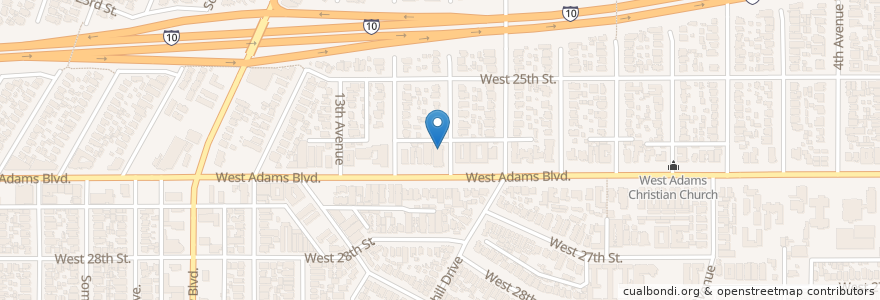 Mapa de ubicacion de McCarty Memorial Christian Church en Соединённые Штаты Америки, Калифорния, Los Angeles County, Лос-Анджелес.