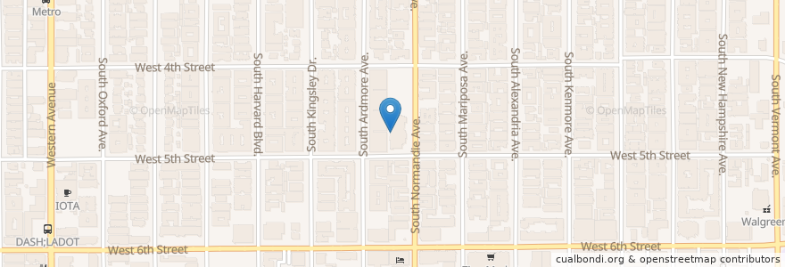 Mapa de ubicacion de Ninth Church of Christ Scientist en 미국, 캘리포니아주, Los Angeles County, 로스앤젤레스.