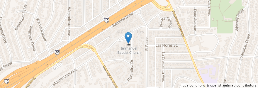 Mapa de ubicacion de Immanuel Baptist Church en Vereinigte Staaten Von Amerika, Kalifornien, Los Angeles County, Alhambra.