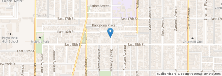 Mapa de ubicacion de Antioch Missionary Baptist Church en Vereinigte Staaten Von Amerika, Kalifornien, Los Angeles County, Long Beach.