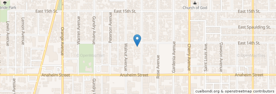 Mapa de ubicacion de Trinity Baptist Church en Verenigde Staten, Californië, Los Angeles County, Long Beach.