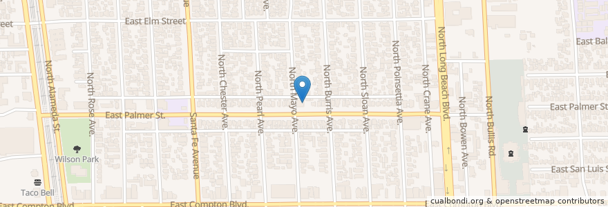 Mapa de ubicacion de Grace Covenant Church en Estados Unidos Da América, Califórnia, Los Angeles County, Compton.